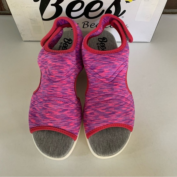 Bees By Beacon Womens Jodie Pink Multi Casual Ankle Strap Sandals US 9.5 N - Picture 4 of 9